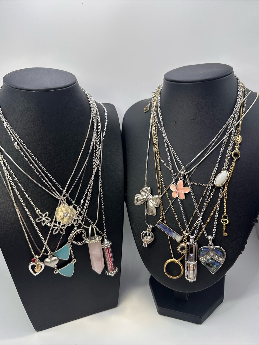 Dainty Necklace Jewelry Lot SAPPHIRE LAPIS PEARLS ROSE QUARTZ & More - Picture 13 of 15